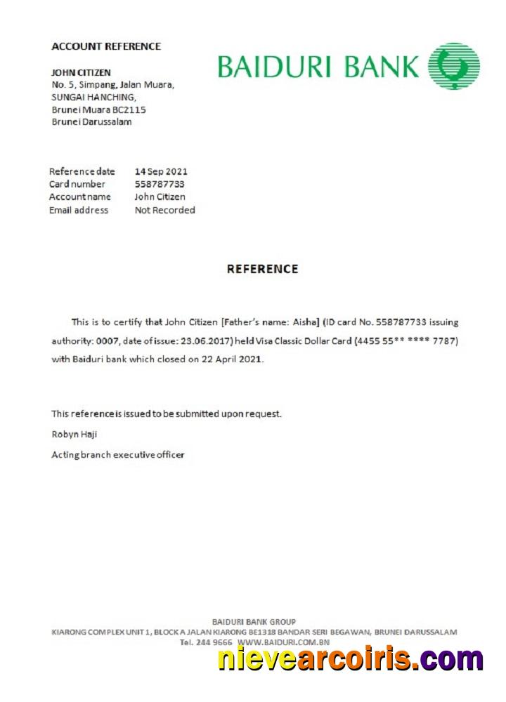 Brunei Baiduri bank closure reference